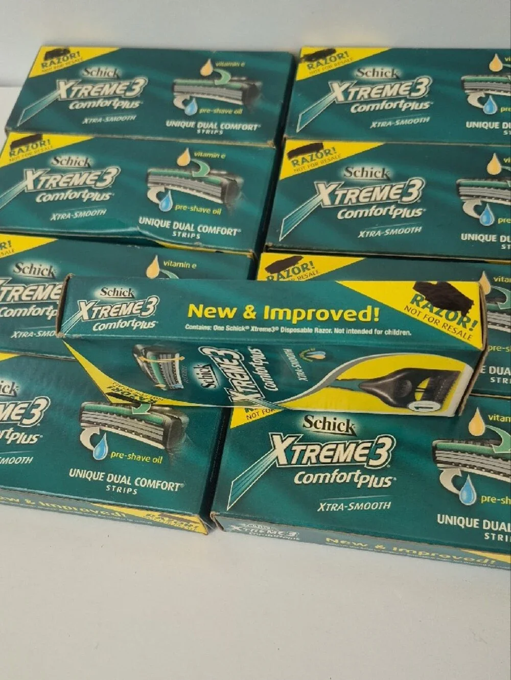(9) Vintage Schick Xtreme3 Comfort plus Razors NOS Vintage Advertising